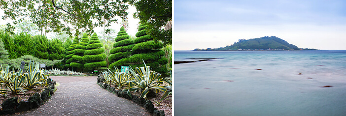 Photo_Taman Hallim (bawah kiri) dan Pulau Biyangdo (bawah kanan)
