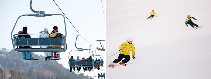 Photo_Lift dan para pemain ski di musim dingin 3